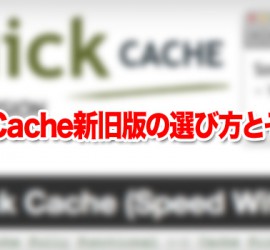 Quick Cache新旧版の選び方とその設定