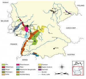 ドイツワイン生産地地図